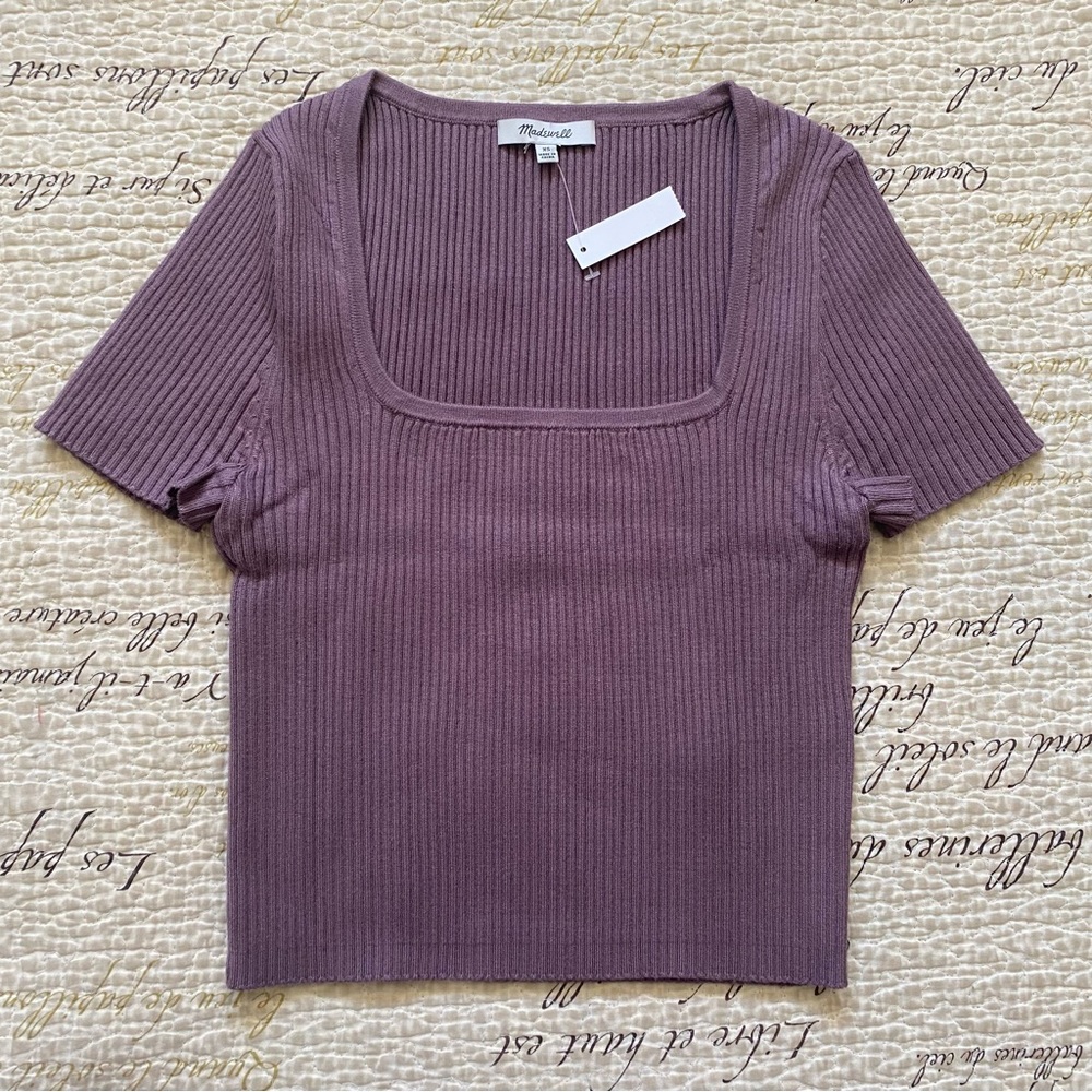 Madewell Square-Neck Crop Sweater Tee
